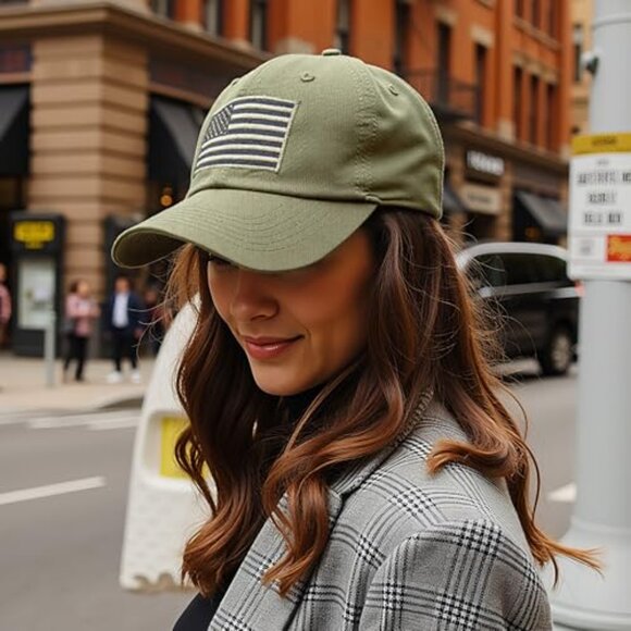 American Flag Baseball Hat Low Profile Washed Cotton Adjustable Classic - Picture 7 of 7